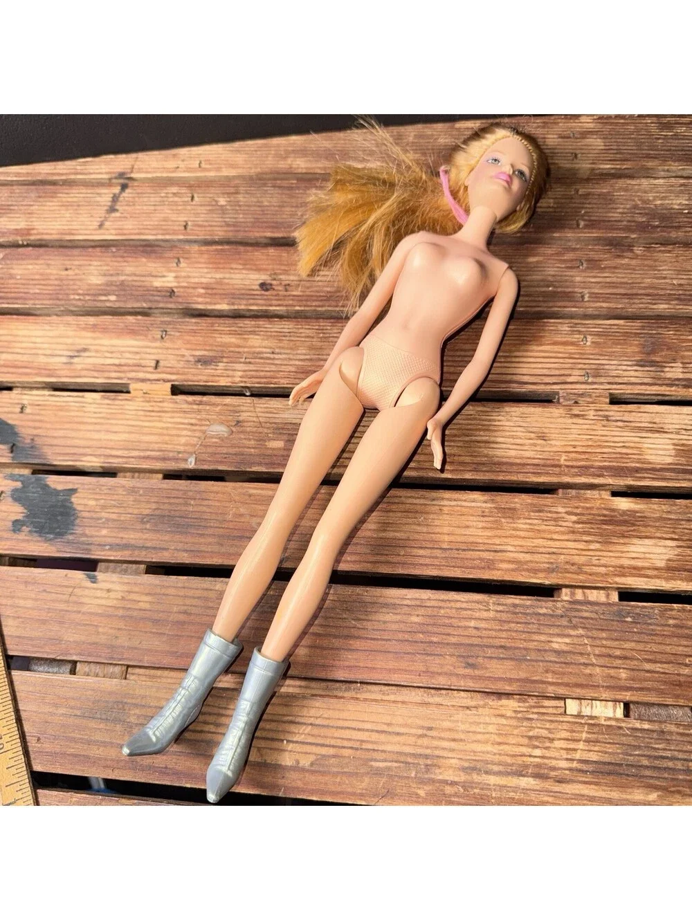 Y2K Mattel Barbie Doll Red Auburn Hair Silver Boots 1999 Nude CEO Generational